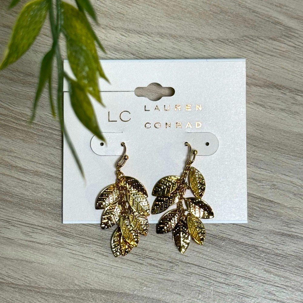 Lauren Conrad Gold Leaf Earrings